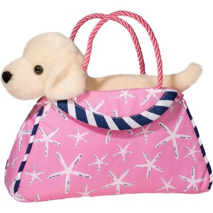 image:imageDouglas Plush Purse with Yellow Lab Stuffed Animal  Sea Star Sassy Sak  Pink 8 x 3 x 6  24 Months amp Up